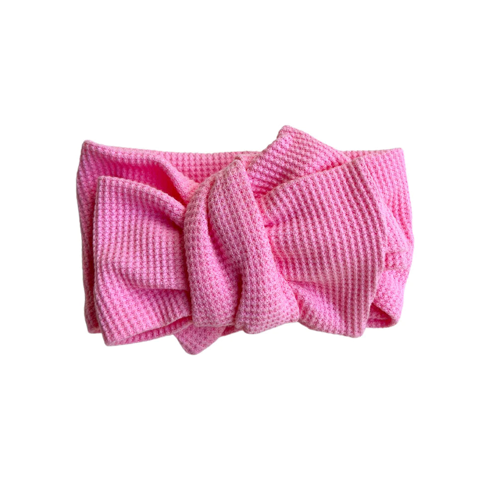 Bowie Waffle Oversized Topknot - Hot Pink