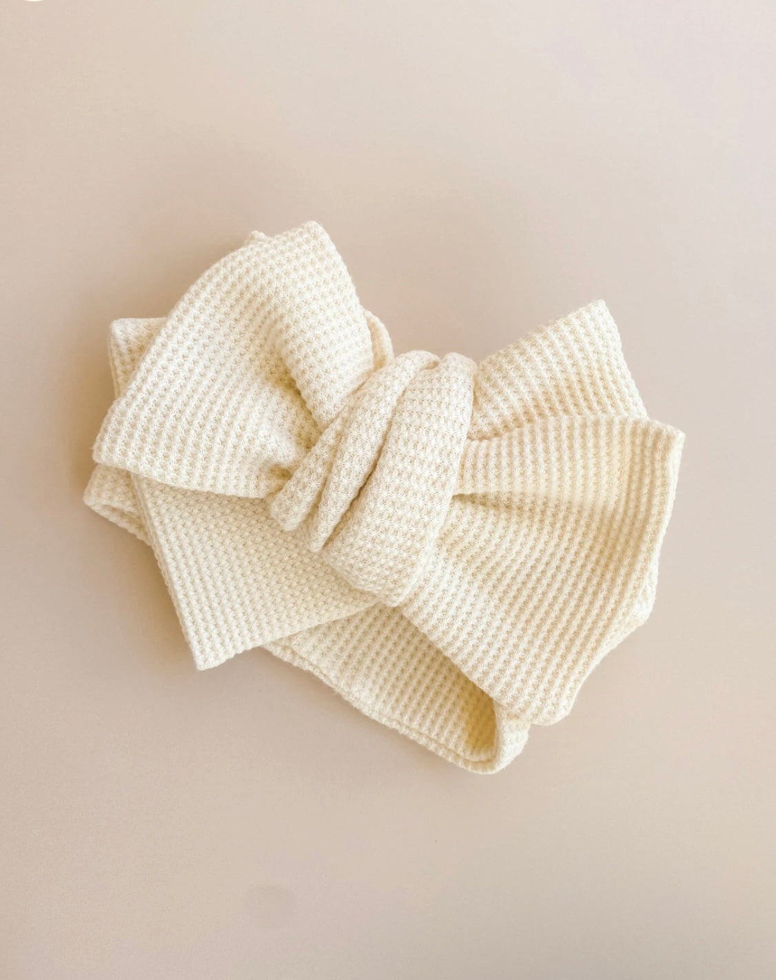 Bowie Waffle Oversized Topknot - Cream