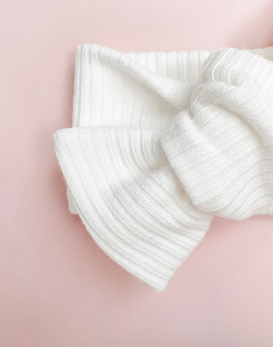 Olivia Rib Topknot - White