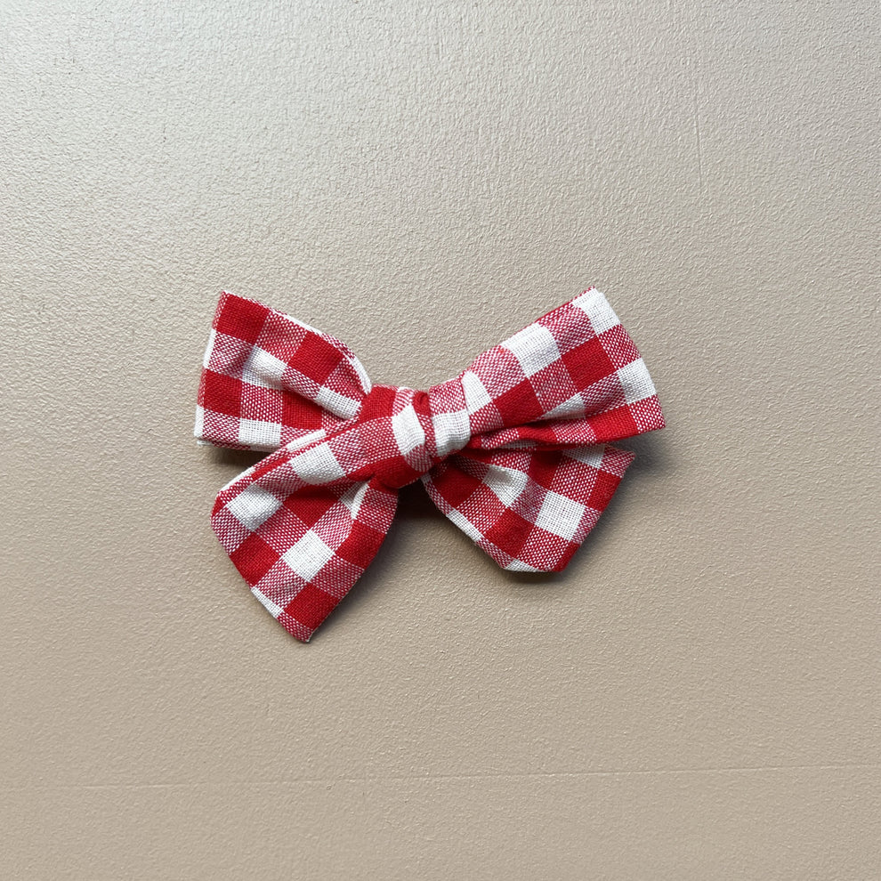 Red Gingham Pinwheel Bow