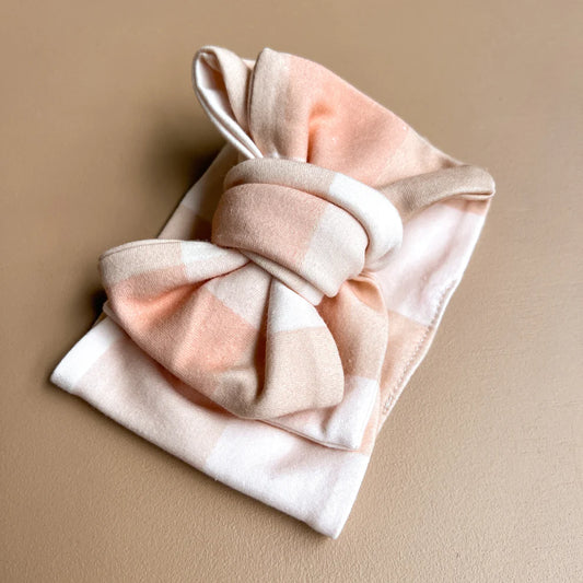 Honey Peach Gingham Oversized Topknot