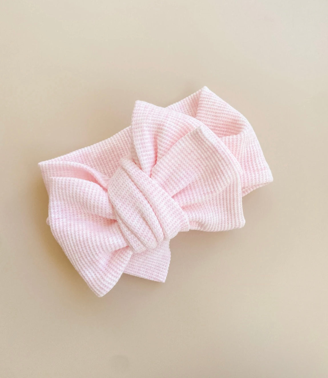 Bowie Waffle Oversized Topknot - Baby Pink