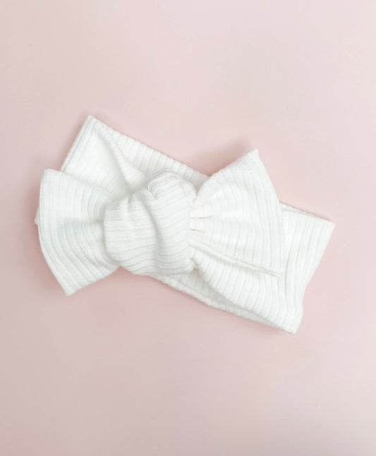 Olivia Rib Topknot - White