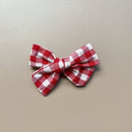 Red Gingham Pinwheel Bow