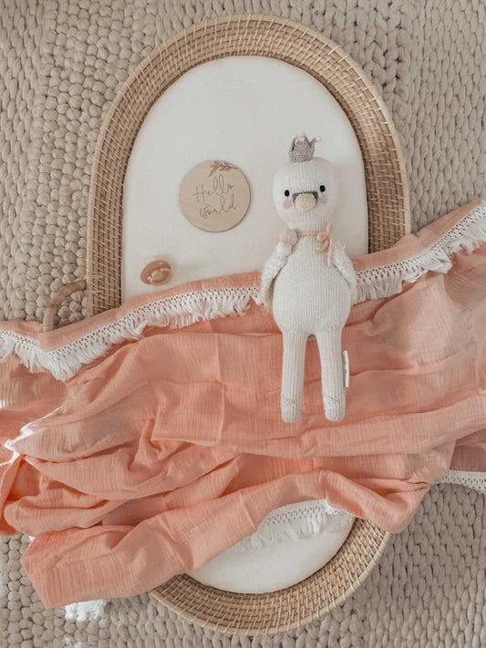 Pink Fringe Swaddle