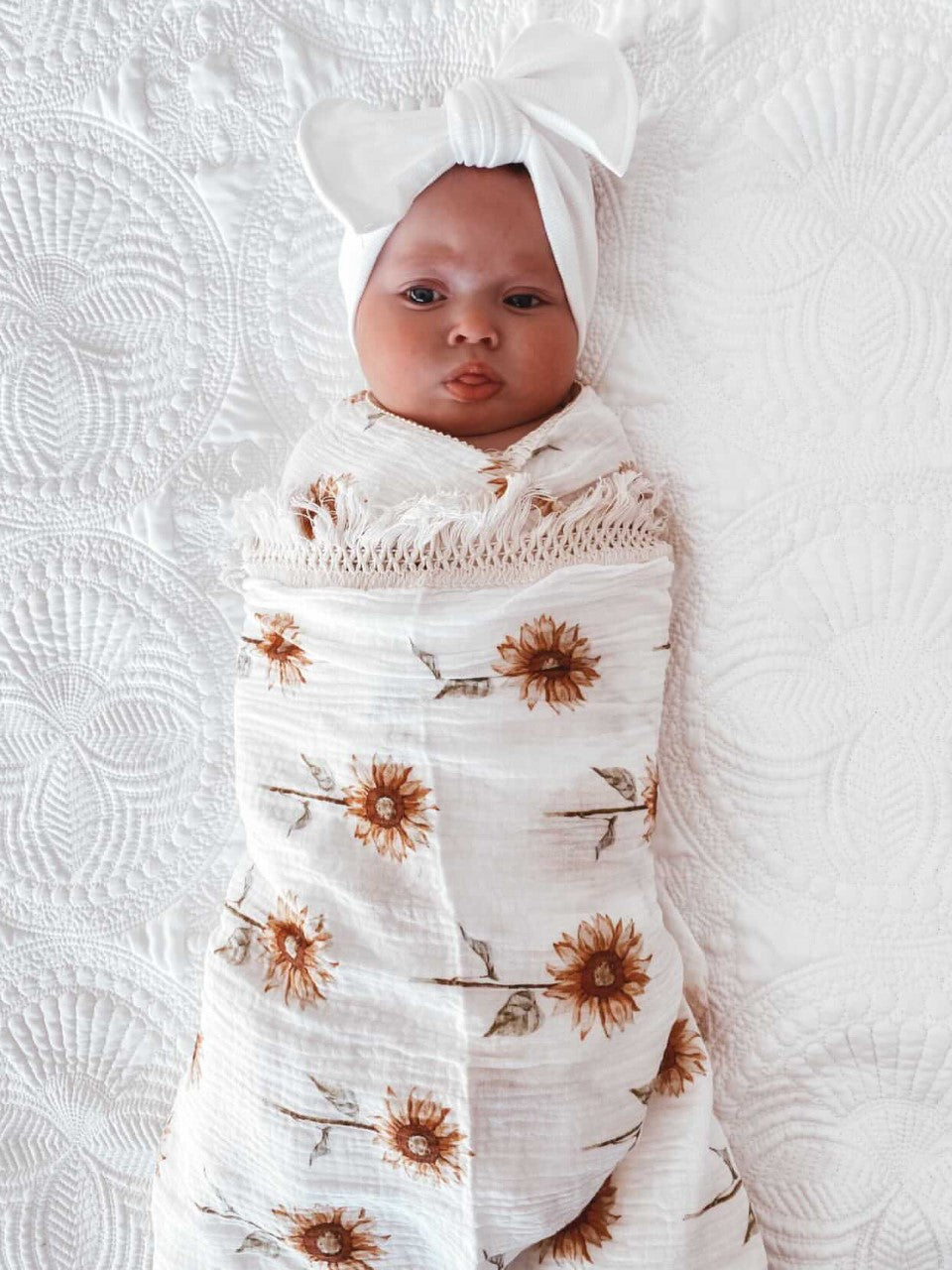 Sunflower Fringe Swaddle