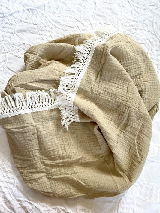 Caramel Fringe Swaddle