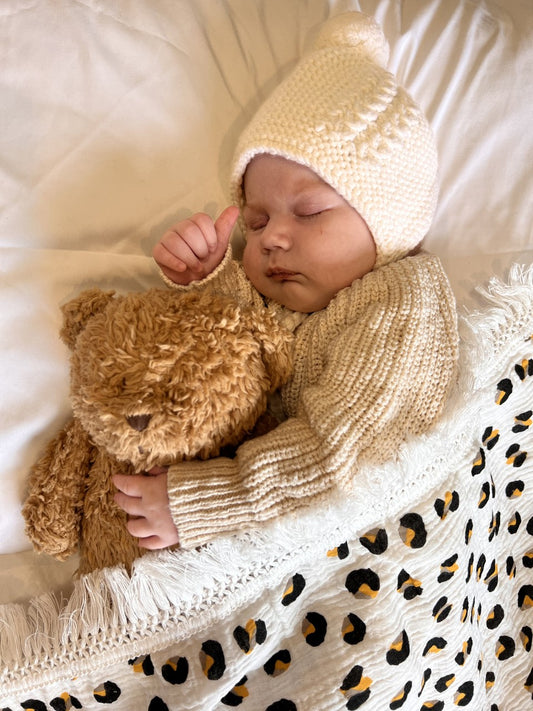 Leopard fringe swaddle