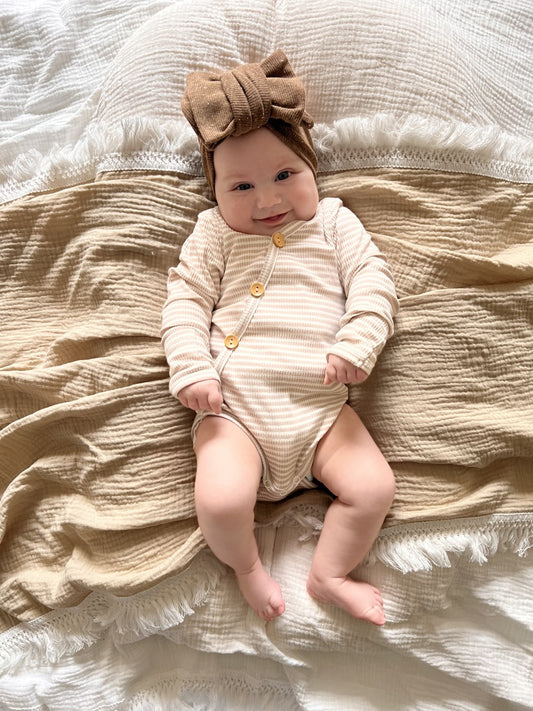 Speckled Rib Oversized Topknot | Cocoa