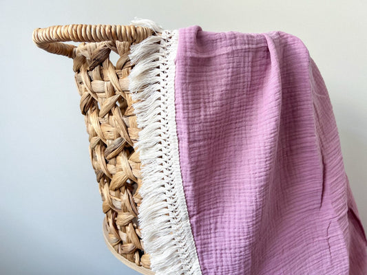 Lavender Fringe Swaddle