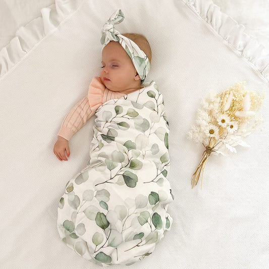 Eucalyptus - Headband and Swaddle Set